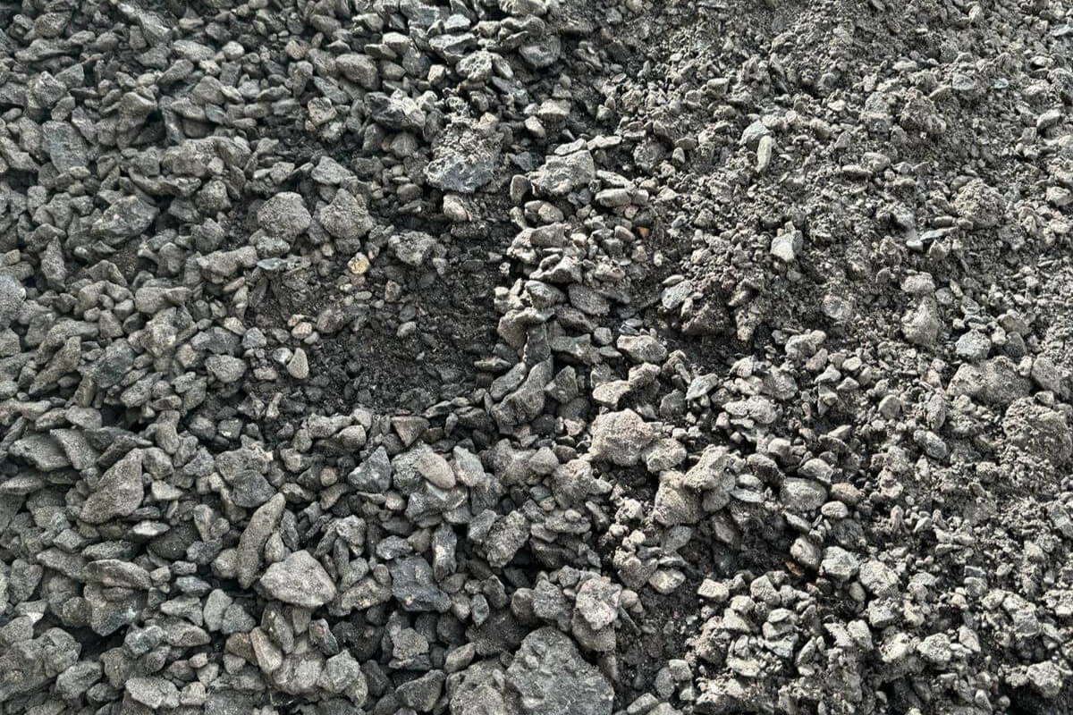 close up of road planings